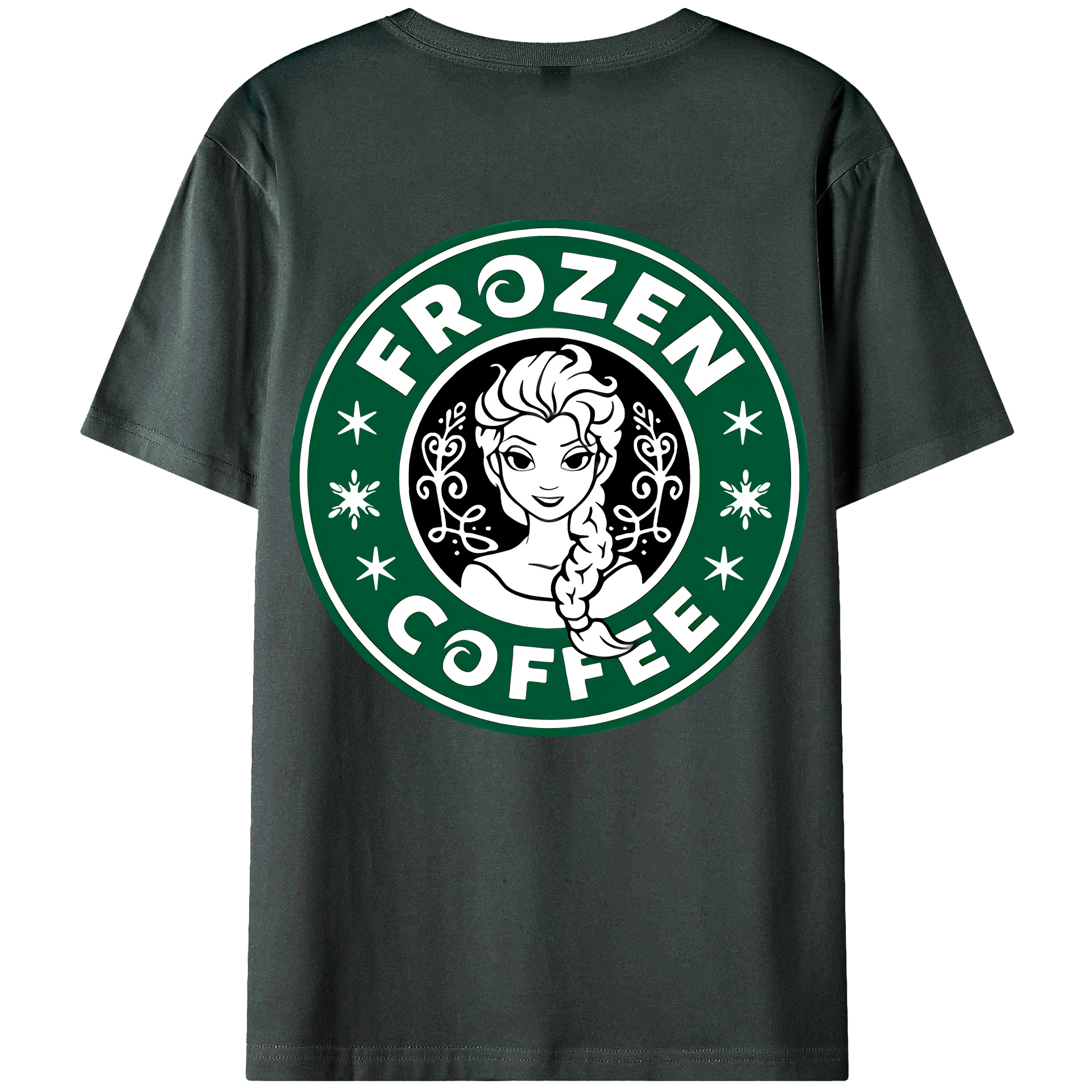 （画像用） アナと雪の女王 アンナ エルサ Frozen Anna Elsa 綿100％ メンズ半袖Tシャツ（バックプリント） 通気性